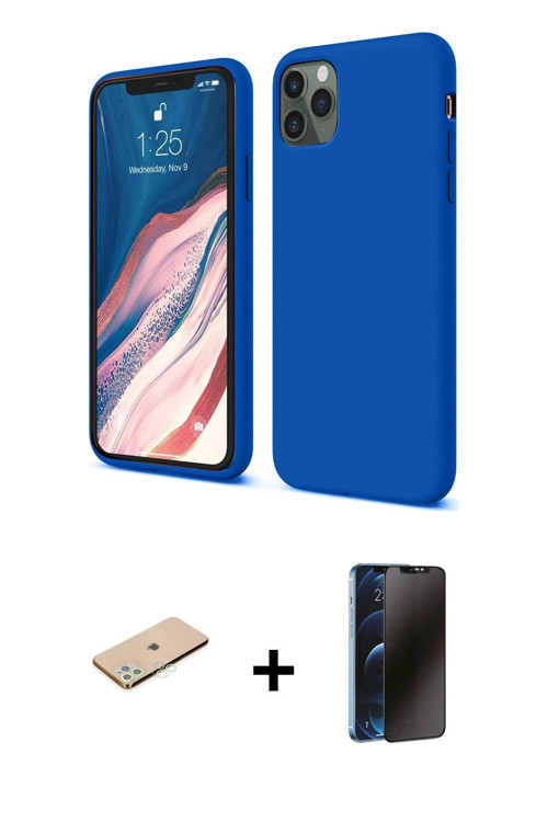 ieg™ iPhone 11 Pro Kılıf Kozmos Yansıma Özel Seri - Siyah 3D Antistatik Hayalet Cam Ekran Koruyucu +