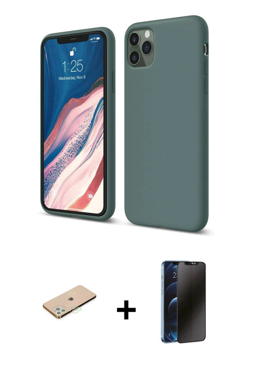 ieg™ iPhone 11 Pro Kılıf Kozmos Yansıma Özel Seri - Siyah 3D Antistatik Hayalet Cam Ekran Koruyucu +