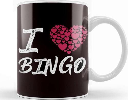 I Love Bingo Gamble Lucky Game Player Gambling Gift Kupa Bardak Porselen