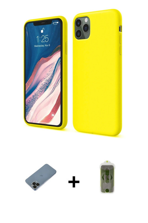 ieg™ iPhone 11 Pro Kılıf Kozmos Yansıma Özel Seri - Siyah Joko Magic 5D Hayalet Cam + Siyah Shine Ka