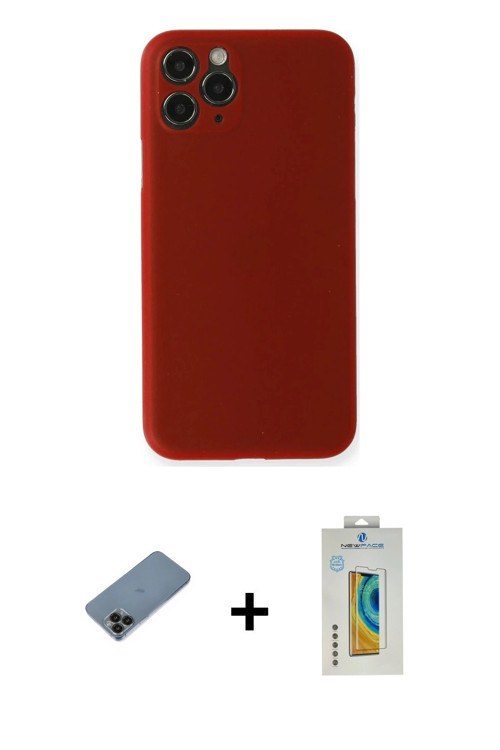 ieg™ iPhone 11 Pro Kılıf Yadigar Yansıma Serisi - Siyah Polymer Nano Ekran Koruyucu + Siyah Shine Ka