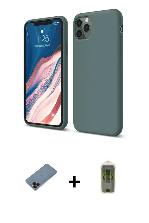 ieg™ iPhone 11 Pro Kılıf Kozmos Yansıma Özel Seri - Siyah Joko Magic 5D Hayalet Cam + Siyah Shine Ka