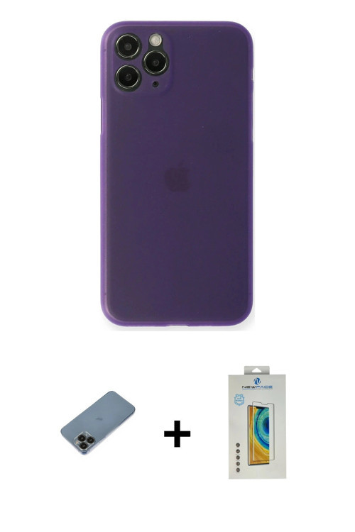 ieg™ iPhone 11 Pro Kılıf Yadigar Yansıma Serisi - Siyah Polymer Nano Ekran Koruyucu + Siyah Shine Ka