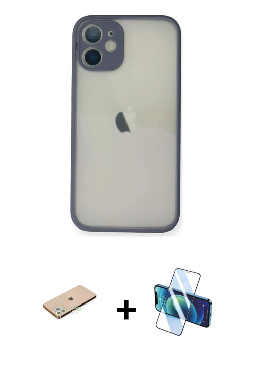 iPhone 11 Pro Max Kılıf Ahenk Çizgi Serisi - Siyah 3D Antistatik Seramik Nano Ekran Koruyucu +