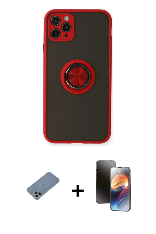 ieg™ iPhone 11 Pro Kılıf Yörünge Çizgi - Siyah 3D Antistatik Mat Seramik Nano Ekran Koruyucu + Sierr