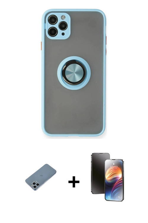 ieg™ iPhone 11 Pro Kılıf Yörünge Çizgi - Siyah 3D Antistatik Mat Seramik Nano Ekran Koruyucu + Sierr