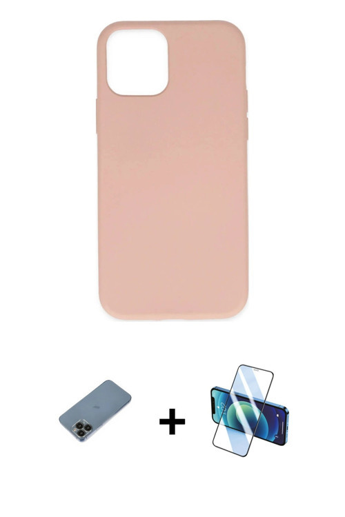 ieg™ iPhone 11 Pro Max Kılıf Ahenk Serisi - Siyah 3D Antistatik Cam Ekran Koruyucu + Siyah Shine Kam