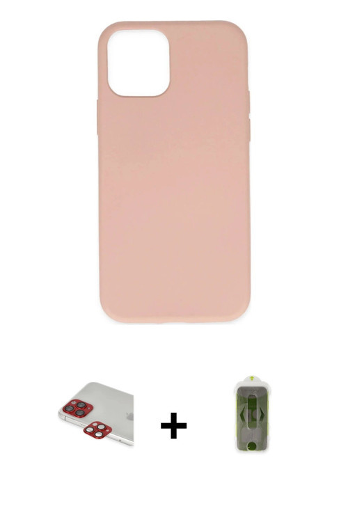 ieg™ iPhone 11 Pro Max Kılıf Ahenk Serisi - Siyah Joko Magic 5D Hayalet Cam + Kırmızı Pers Alüminyum