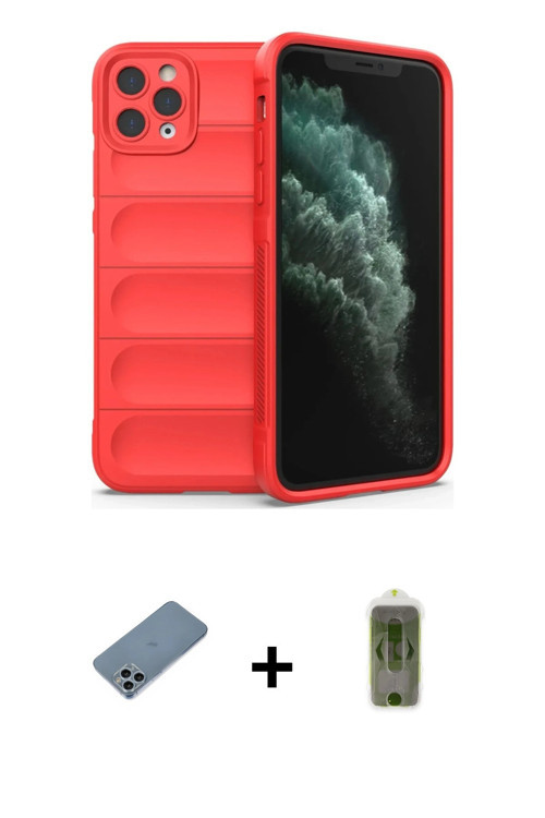 ieg™ iPhone 11 Pro Max Kılıf Atlas Koleksiyonu - Siyah Joko Magic 5D Hayalet Cam + Sierra Blue Shine
