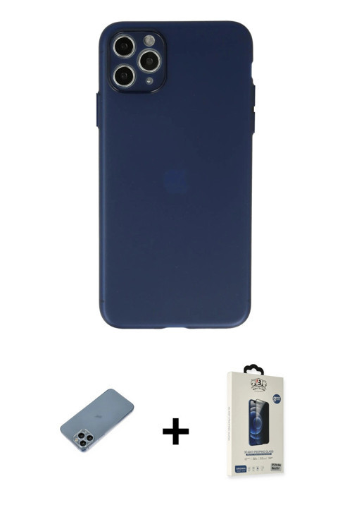 ieg™ iPhone 11 Pro Max Kılıf Atlas Minimal Prime - Siyah Bilvis Hayalet Cam Ekran Koruyucu + Sierra