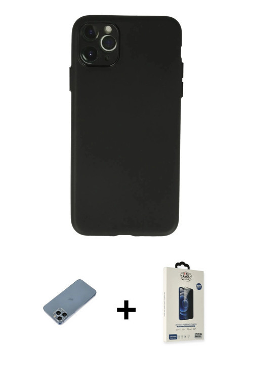 ieg™ iPhone 11 Pro Max Kılıf Atlas Minimal Prime - Siyah Bilvis Hayalet Cam Ekran Koruyucu + Sierra