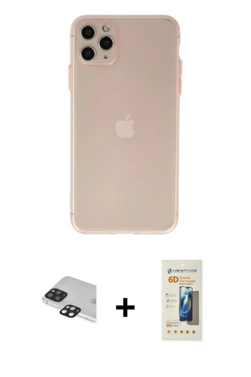 ieg™ iPhone 11 Pro Max Kılıf Atlas Minimal Prime - Siyah 6D Mat Seramik Hayalet Nano Ekran Koruyucu