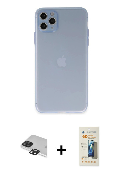ieg™ iPhone 11 Pro Max Kılıf Atlas Minimal Prime - Siyah 6D Mat Seramik Hayalet Nano Ekran Koruyucu