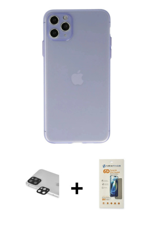 ieg™ iPhone 11 Pro Max Kılıf Atlas Minimal Prime - Siyah 6D Mat Seramik Hayalet Nano Ekran Koruyucu