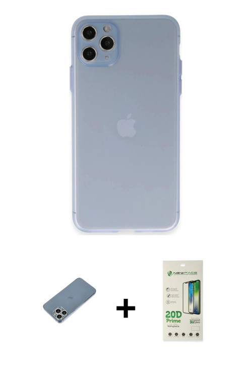 ieg™ iPhone 11 Pro Max Kılıf Atlas Minimal Prime - Siyah 20D Premium Cam Ekran Koruyucu + Gümüş Shin