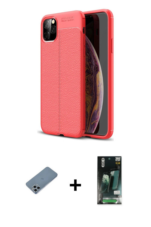 ieg™ iPhone 11 Pro Max Kılıf Doruk Klasik Özel Seri - Siyah 360 Mat Full Body Arka Koruyucu + Sierra