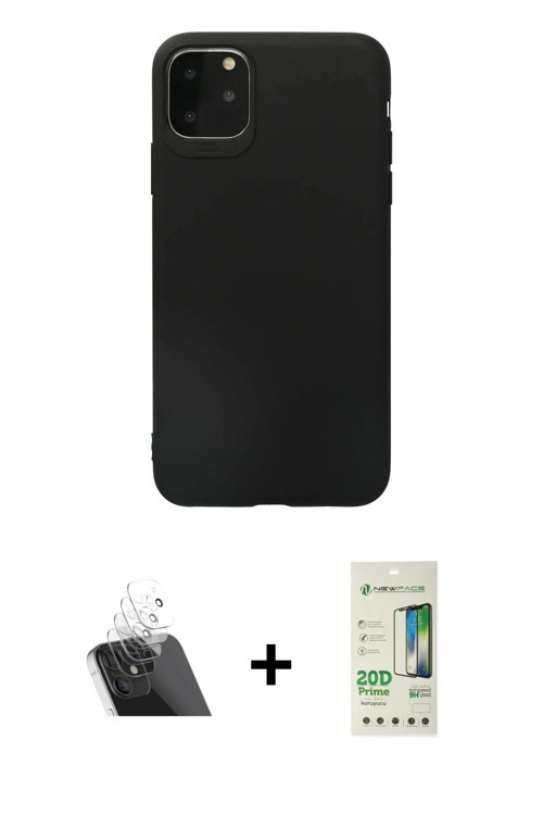 ieg™ iPhone 11 Pro Max Kılıf Kozmos Yansıma Özel Seri - Siyah 20D Premium Cam Ekran Koruyucu + Şeffa