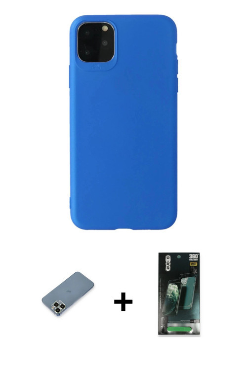 ieg™ iPhone 11 Pro Max Kılıf Kozmos Yansıma Özel Seri - Şeffaf 360 Full Body Arka Koruyucu + Açık Ye