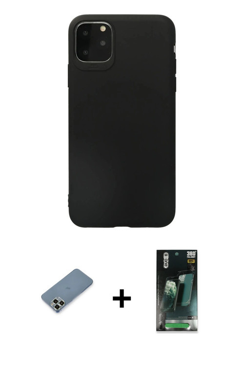 ieg™ iPhone 11 Pro Max Kılıf Kozmos Yansıma Özel Seri - Şeffaf 360 Full Body Arka Koruyucu + Açık Ye