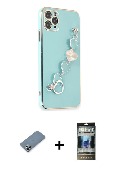 ieg™ iPhone 11 Pro Max Kılıf Nova Işık Prime - Siyah 34D Hayalet Izgaralı Cam + Gümüş Metal Kamera L