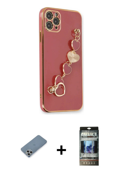 ieg™ iPhone 11 Pro Max Kılıf Nova Işık Prime - Siyah 34D Hayalet Izgaralı Cam + Gümüş Metal Kamera L