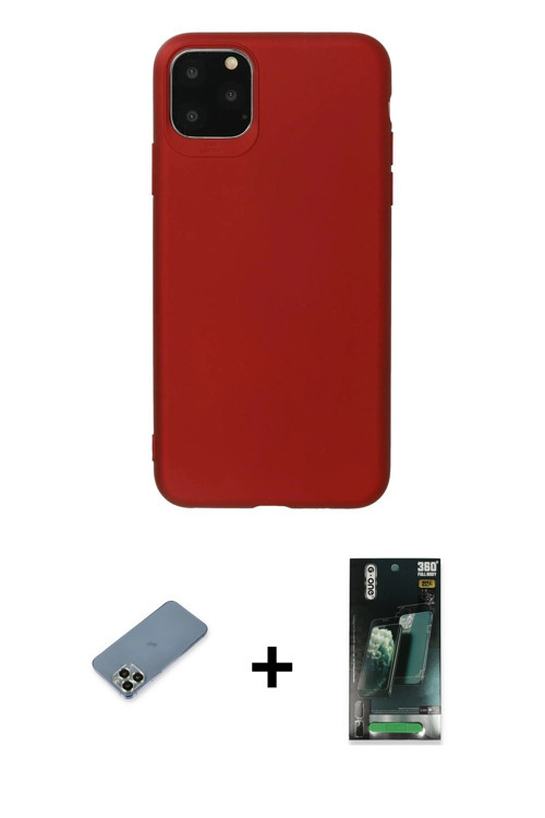 ieg™ iPhone 11 Pro Max Kılıf Kozmos Yansıma Özel Seri - Şeffaf 360 Full Body Arka Koruyucu + Açık Ye