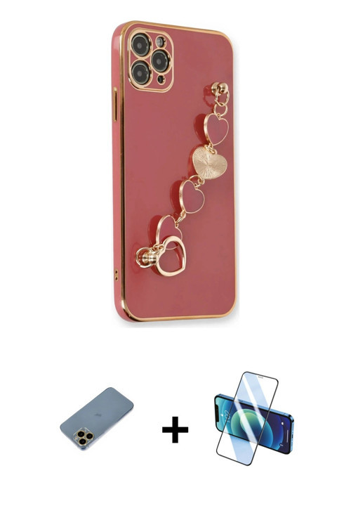 ieg™ iPhone 11 Pro Max Kılıf Nova Işık Prime - Siyah 3D Antistatik Cam Ekran Koruyucu + Gold Shine K