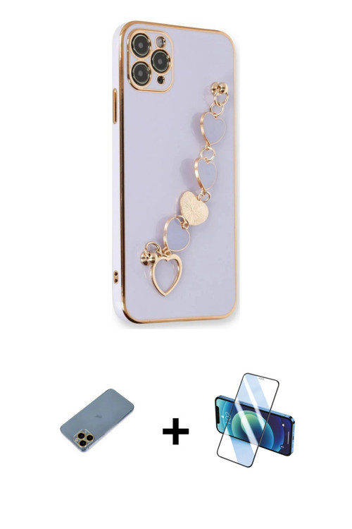 ieg™ iPhone 11 Pro Max Kılıf Nova Işık Prime - Siyah 3D Antistatik Cam Ekran Koruyucu + Gold Shine K
