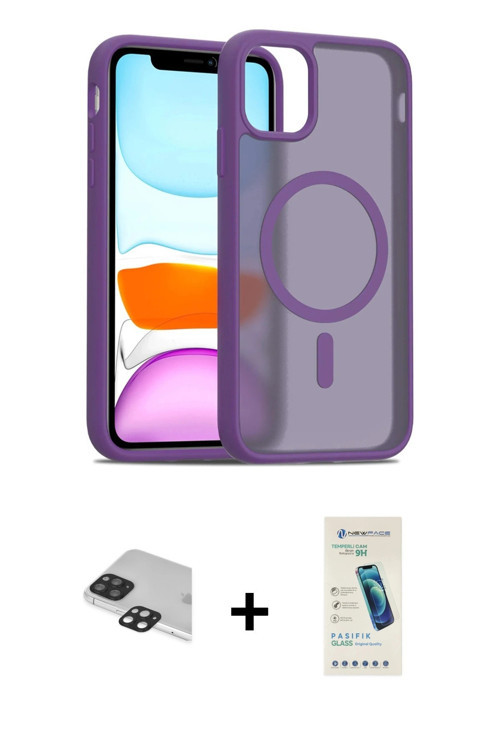 ieg™ iPhone 11 Pro Max Kılıf Siluet Minimal Prime - Şeffaf Pasifik Cam Ekran Koruyucu + Siyah Pers A