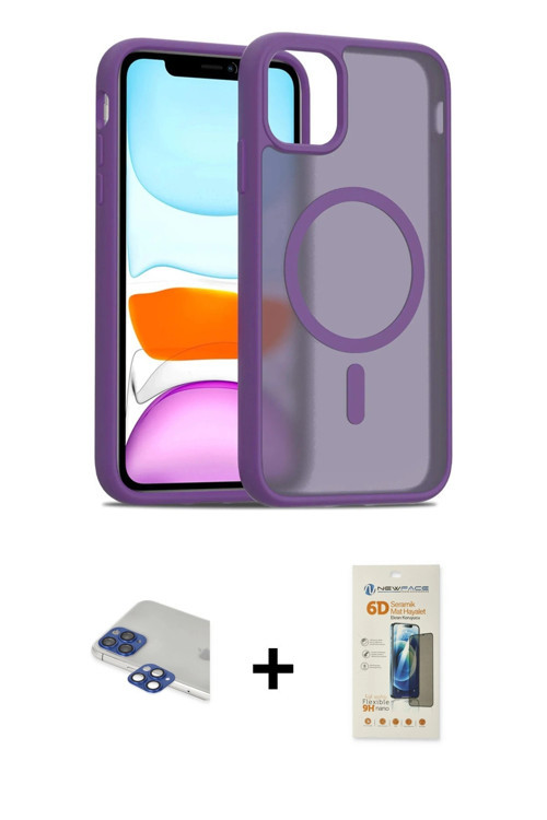 iPhone 11 Pro Max Kılıf Siluet Minimal Prime - Siyah 6D Mat Seramik Hayalet Nano Ekran Koruyucu