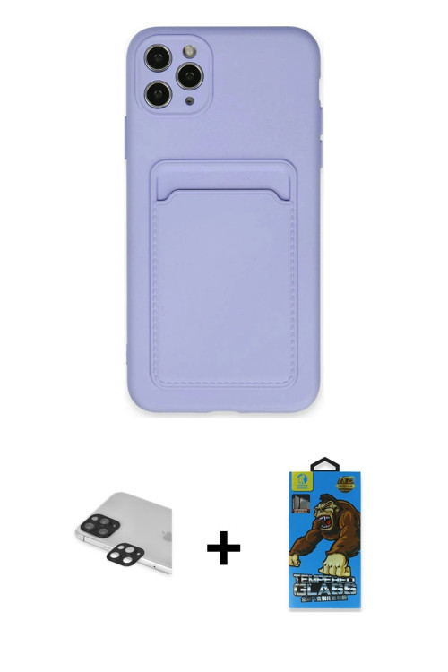 ieg™ iPhone 11 Pro Max Kılıf Vadi Çizgi Prime - Siyah 18D Cam Ekran Koruyucu + Siyah Pers Alüminyum