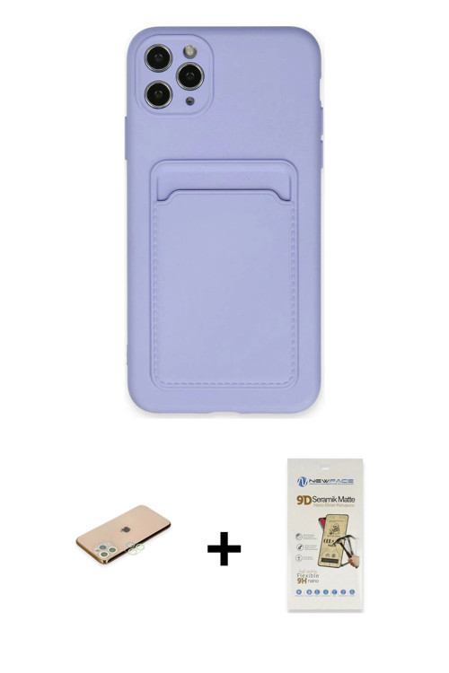 ieg™ iPhone 11 Pro Max Kılıf Vadi Çizgi Prime - Siyah Mat Seramik Nano Ekran Koruyucu + Yeşil Renkli