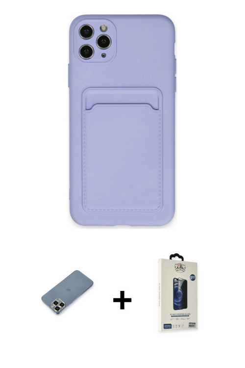ieg™ iPhone 11 Pro Max Kılıf Vadi Çizgi Prime - Siyah Bilvis Hayalet Cam Ekran Koruyucu + Gold Metal