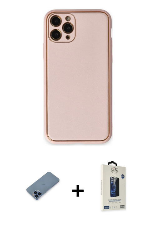 ieg™ iPhone 11 Pro Max Kılıf Yadigar Klasik - Siyah Bilvis Hayalet Cam Ekran Koruyucu + Mavi Metal K
