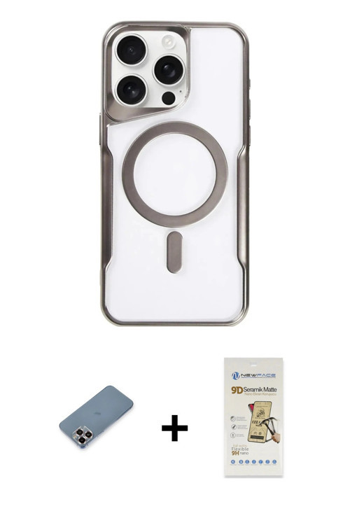 ieg™ iPhone 11 Pro Max Kılıf Yadigar Klasik Özel Seri - Siyah Mat Seramik Nano Ekran Koruyucu + Mor