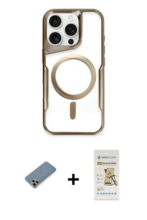 ieg™ iPhone 11 Pro Max Kılıf Yadigar Klasik Özel Seri - Siyah Mat Seramik Nano Ekran Koruyucu + Mor
