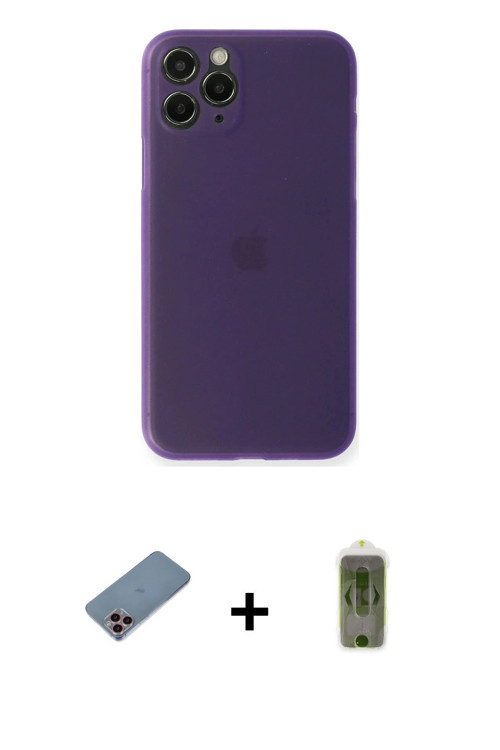 ieg™ iPhone 11 Pro Max Kılıf Yadigar Yansıma Serisi - Siyah Joko Magic 5D Hayalet Cam + Pembe Shine