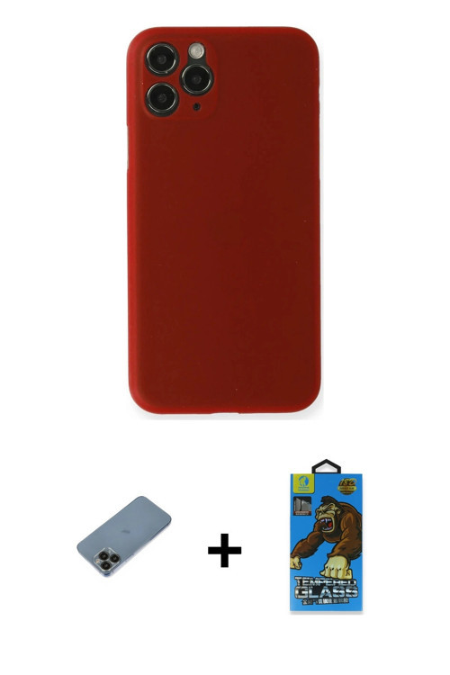 ieg™ iPhone 11 Pro Max Kılıf Yadigar Yansıma Serisi - Siyah 18D Cam Ekran Koruyucu + Siyah Shine Kam