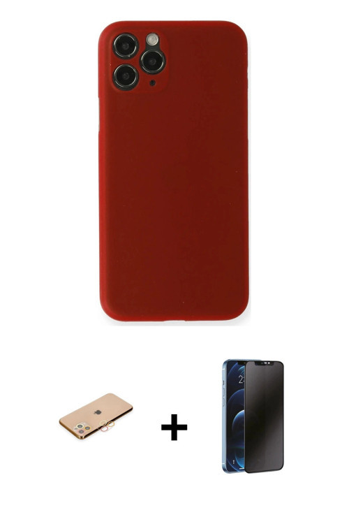 ieg™ iPhone 11 Pro Max Kılıf Yadigar Yansıma Serisi - Siyah 3D Antistatik Hayalet Cam Ekran Koruyucu