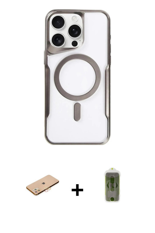 ieg™ iPhone 11 Pro Max Kılıf Yadigar Klasik Özel Seri - Siyah Joko Magic 5D Hayalet Cam + Turuncu Re