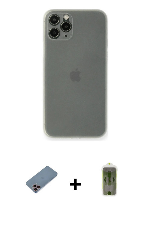 ieg™ iPhone 11 Pro Max Kılıf Yadigar Yansıma Serisi - Siyah Joko Magic 5D Hayalet Cam + Pembe Shine