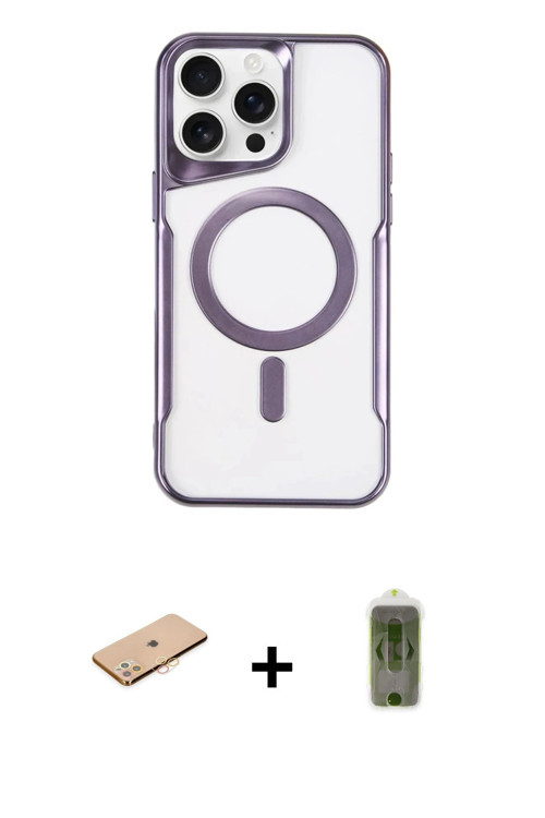 ieg™ iPhone 11 Pro Max Kılıf Yadigar Klasik Özel Seri - Siyah Joko Magic 5D Hayalet Cam + Turuncu Re