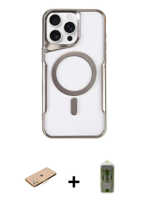 ieg™ iPhone 11 Pro Max Kılıf Yadigar Klasik Özel Seri - Siyah Joko Magic 5D Hayalet Cam + Turuncu Re