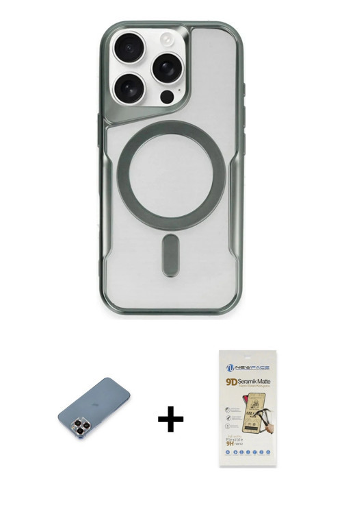ieg™ iPhone 11 Pro Max Kılıf Yadigar Klasik Özel Seri - Siyah Mat Seramik Nano Ekran Koruyucu + Mor