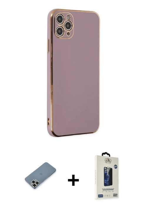 ieg™ iPhone 11 Pro Max Kılıf Yankı Serisi - Siyah Bilvis Hayalet Cam Ekran Koruyucu + Açık Yeşil Met