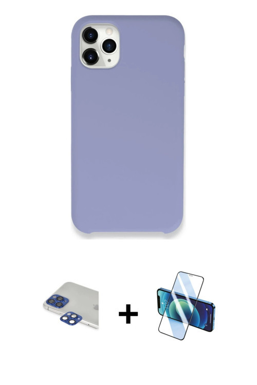 ieg™ iPhone 11 Pro Max Kılıf Zirve Modern Özel Seri - Siyah 3D Antistatik Cam Ekran Koruyucu + Laciv