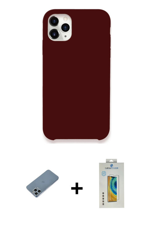 ieg™ iPhone 11 Pro Max Kılıf Zirve Modern Özel Seri - Siyah Polymer Nano Ekran Koruyucu + Sierra Blu