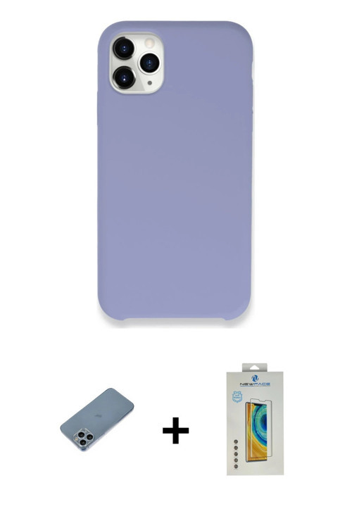 ieg™ iPhone 11 Pro Max Kılıf Zirve Modern Özel Seri - Siyah Polymer Nano Ekran Koruyucu + Sierra Blu