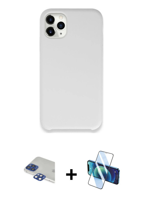 ieg™ iPhone 11 Pro Max Kılıf Zirve Modern Özel Seri - Siyah 3D Antistatik Cam Ekran Koruyucu + Laciv