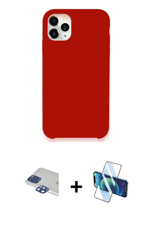 ieg™ iPhone 11 Pro Max Kılıf Zirve Modern Özel Seri - Siyah 3D Antistatik Cam Ekran Koruyucu + Laciv